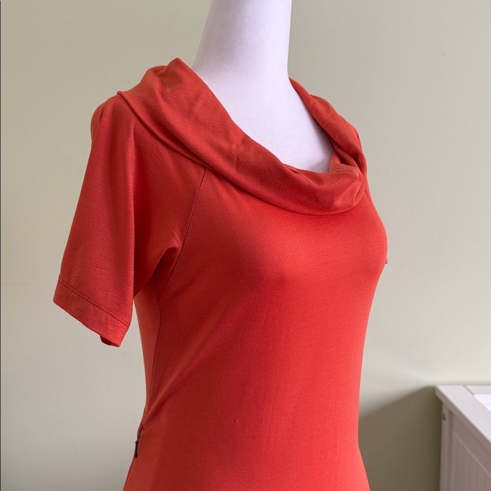 Arc’teryx Short Sleeve Shirt Cowl Neck Tee Shirt With Side Pocket Orange Size S